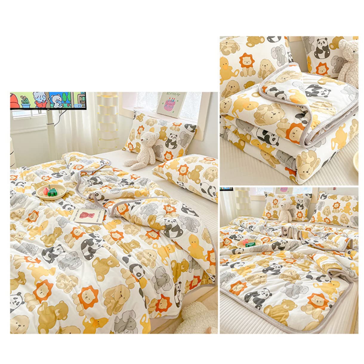 Amazon｜[BKVB] 肌掛け布団 シングル 150*200cm 夏用 パンダ柄 夏